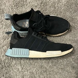 Women’s size 9 Adidas R1 NMD black and light blue sole